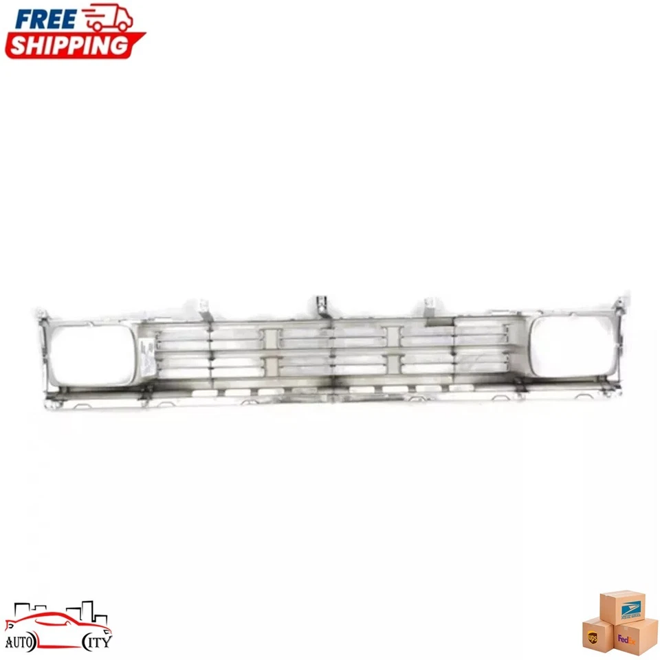 New Grille Chrome And Silver Plastic For 1990 1991 1992 Nissan D21 Pickup Truck Foto 4 de 4