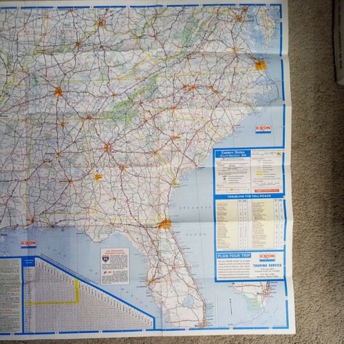 Vintage 1974 Exxon Eastern United States Oil Gas Service Station Road Map - Picture 11 of 12