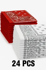 24Pcs Lot Bandana polyester Paisley Print Bandana Face Cover Head Wrap Headband