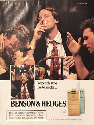 1988 Benson Hedges Cigarettes PRINT AD Poker Night VTG 80s People Like To  Smoke | eBay