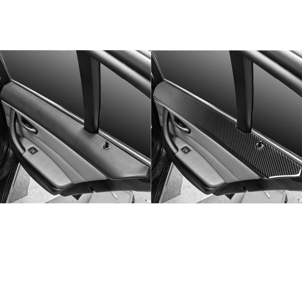 Tampa de painel de janela de porta traseira de fibra de carbono real para BMW 3 Series M3 E90 2005-2012 - Imagem 4 de 4