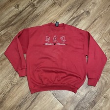 Vtg Mickey Mouse Disney Jerry Leigh Red Sweatshirt Mens Size XL Fleece Pullover