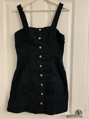 H&M Divided Denim Pinafore Dress Size EU 38