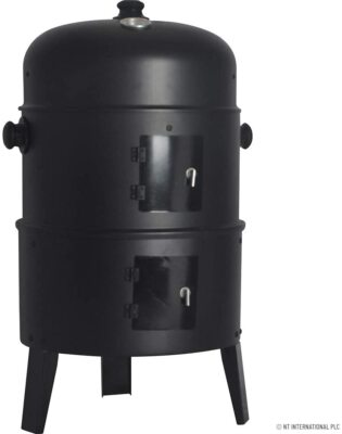 RUNDER RAUCHER BBQ HOLZKOHLE GRILL AUSSEN GARTEN TERRASSE PARTY KOCHER NEU