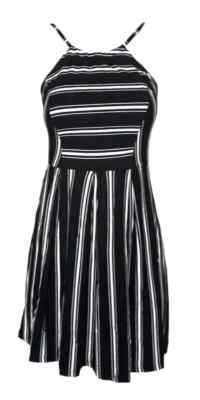 MELROSE Damen KLEID Jerseykleid schwarz weiß gestreift Größe 42 NEU K183
