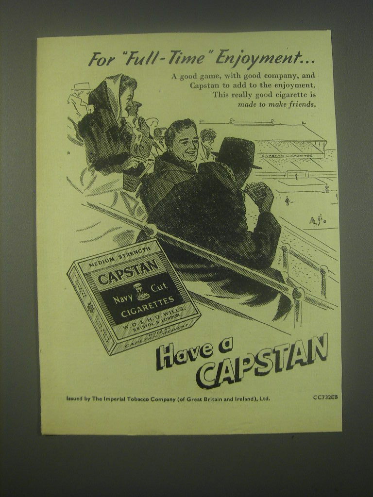 can you still buy capstan full strength cigarettes 1949 Capstan Navy Cut Cigarettes Ad