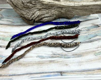 Ultimate Worm Bass Fly, size 1/0, various colors