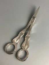 Victorian Crested Solid Silver Scissors George Adams London 1845 HZX