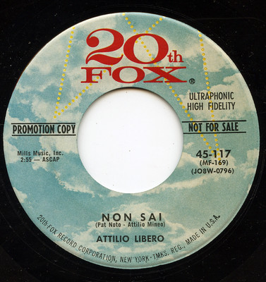 Rare Italian Pop 45 Sung In Italian English Attilio Libero Non Sai M Ebay