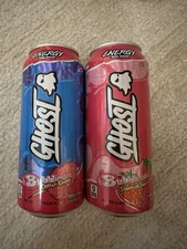 Ghost Energy Bubblicious Cotton Candy And Strawberry Splash Lot 2 Cans Total 