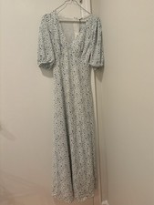 ASOS Women's Floral Maxi Dress Size 2, Short Sleeve, V-Neck, Long Sleeve