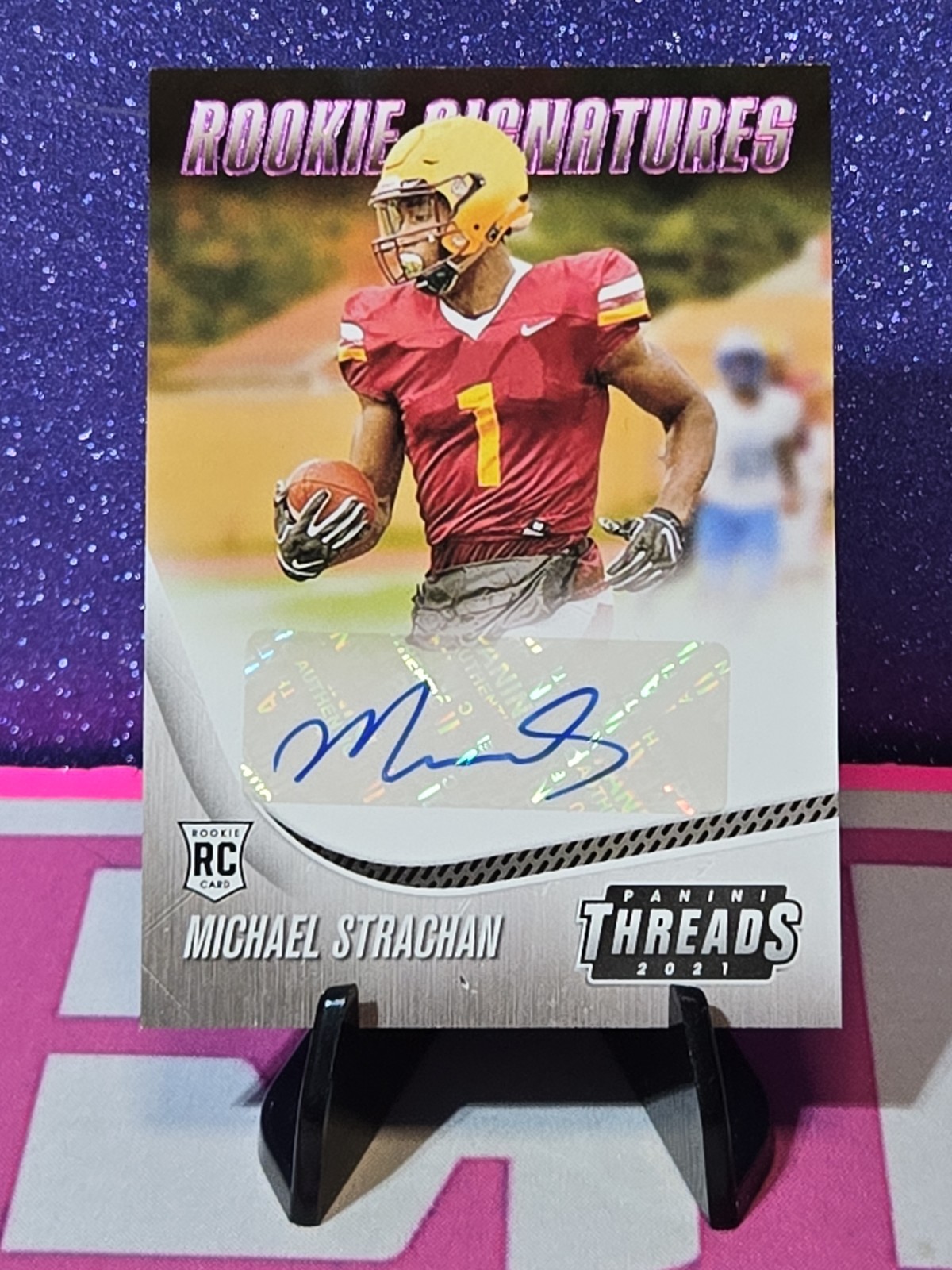Michael Strachan 2021 Threads Rookie Signatures RC Auto Colts Charleston Eagles