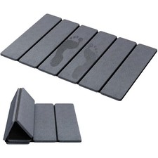 Elegant Diatomaceous Earth Bath Mat: Quick Drying, Non-Slip 24x16 In Dark Gray