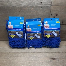 Lot of 3 MR. CLEAN Microfiber Dust and Mop Refill Washable Scrubby Stripes NEW