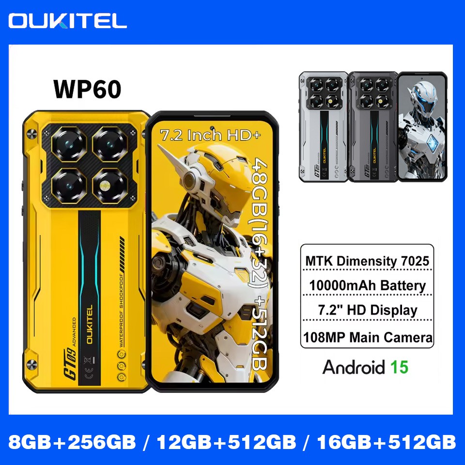 GlobalOUKITELWP605GRuggedPhone7.2"120HzDimensity7025108MP10000mAhNFC