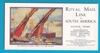 Original ROYAL MAIL LINE to SOUTH AMERICA Portugal Lisbon by K. Shoesmith