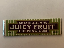 1920’s-1930’s Wrigley’s "Juicy Fruit" Gum Single Stick “ Mint “