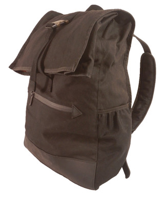 Barbour Black Waxed Cotton Backpack