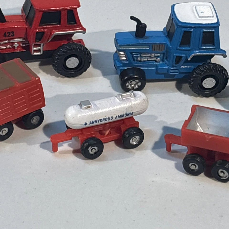 Vintage Lot Of Four Fun, Micro Machines, Farm Tractors With Implements ￼ - Image 4 of 4