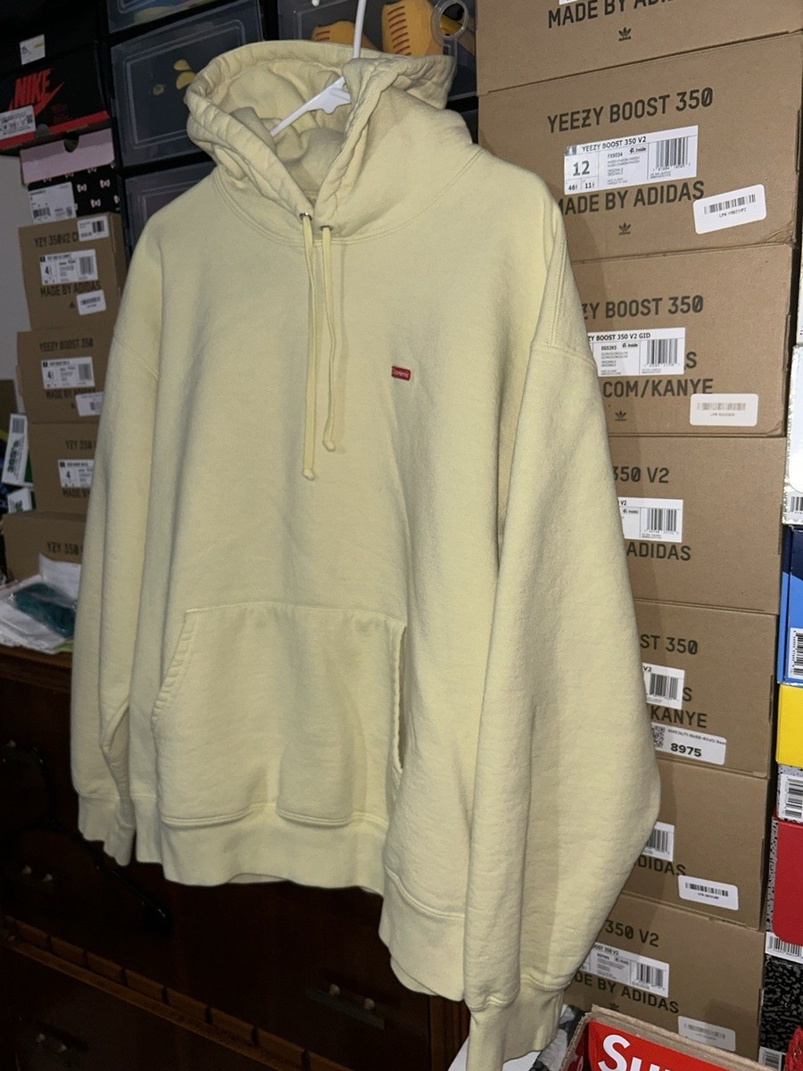 Supreme Small Box Logo Hooded Sweatshirt Light Yellow SS23 size XL