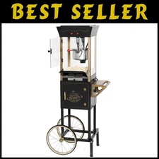 Movie Theater Style Popcorn Machine - Antique Black
