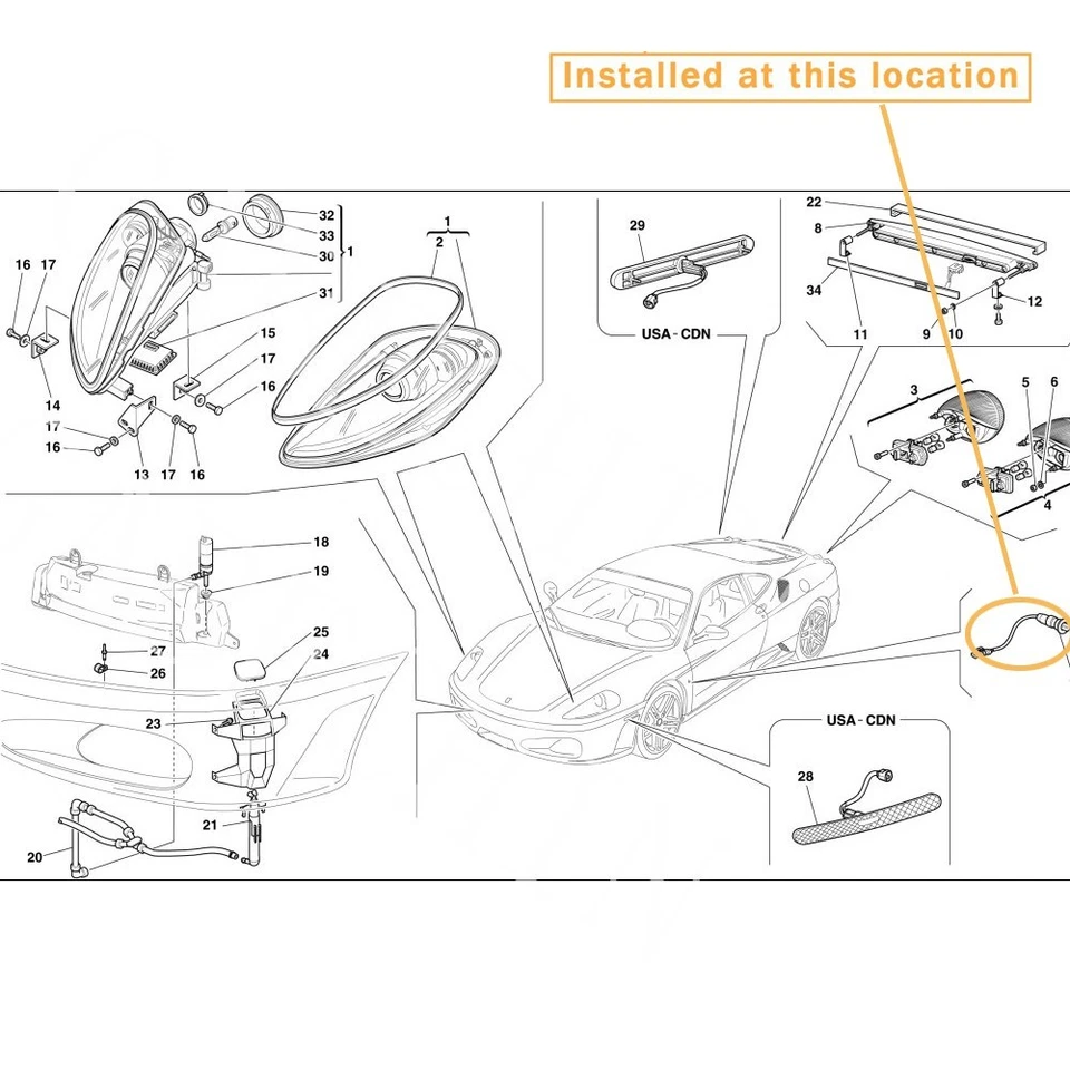 Оригинальный боковой мигалка указатель поворота для Ferrari F430 458 Italia 599 F360 FF: 165558 - Изображение 2 из 3
