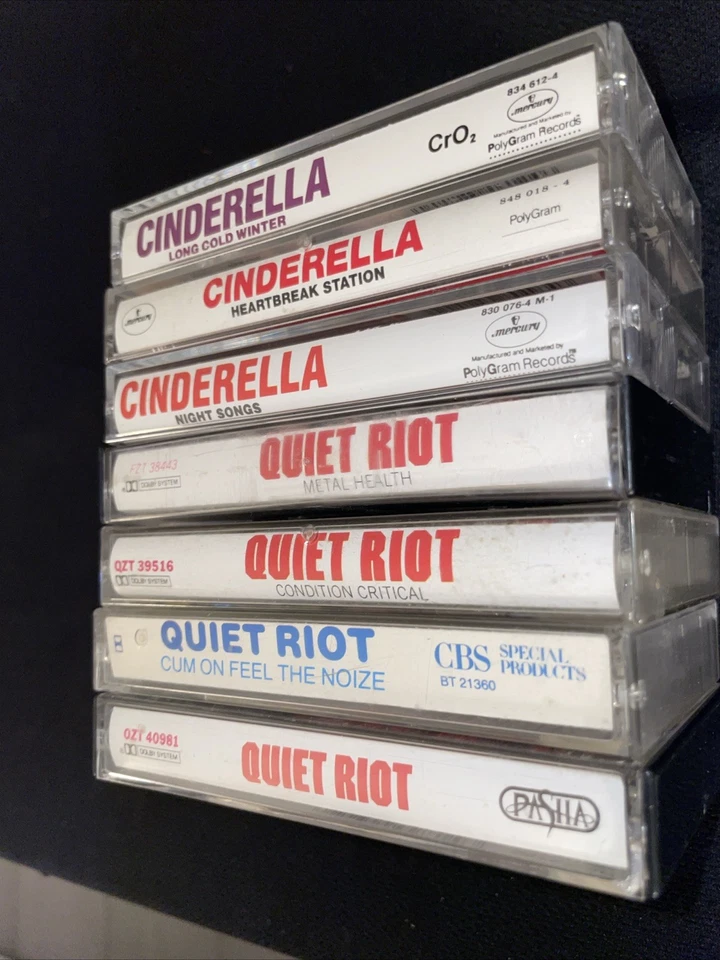 Cinderella 8 cassette metal lot Quiet Riot Cum On Feel Noize Night Songs Health - Image 3 of 4