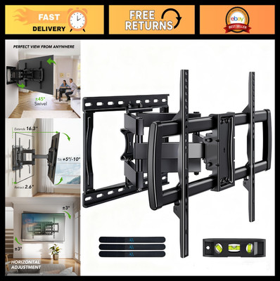 Full Motion TV Wall Mount Bracket for 32-85'' TVs, Tilt Swivel Extend, VESA 600x4
