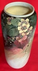 Antique WELLER Hand Painted Impasto EOCEAN Art Pottery Vase 9 3/4" Wild Rose