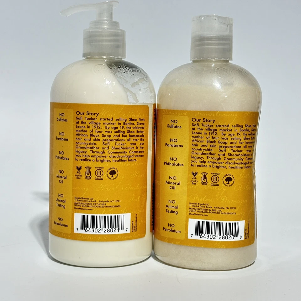 🔥✅ Shea Moisture Raw Shea Butter Moisture Retention Shampoo & Conditioner 13oz - Image 2 of 2
