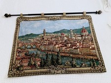 Florence Firenze Italy Wall Art Tapestry Cityscape with Rod and Fixtures