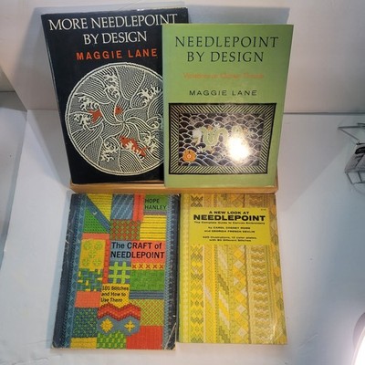 Vintage Needlepoint Books Lot of 4 Maggie Lane Hanley Rome