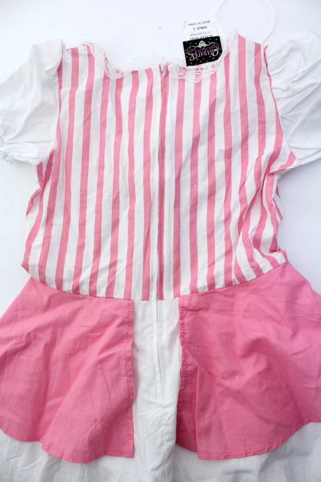 VESTIDO CHARADES Niño LITTLE BO PEEP Rosa/Blanco Rayas Disfraz - GRANDE Foto 4 de 4