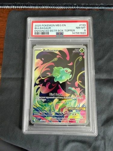 2025 Pokemon MEG EN - Bulbasaur - Enhanced Bstr Box Topper - 133 - PSA 8