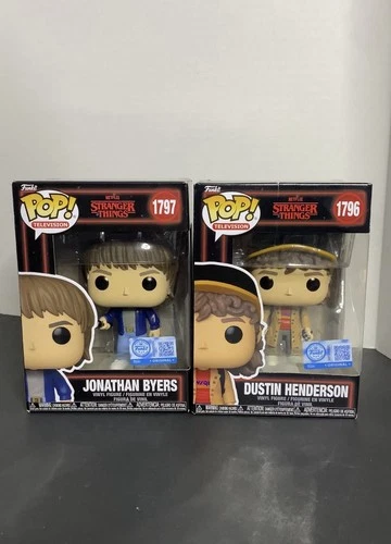 Funko Pop Lot! Stranger Things Dustin Henderson And Jonathan Byers #1796 & #1797
