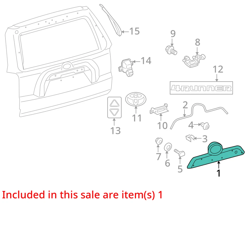 丰田 4Runner 2010 - 2018 尾门装饰面板镀铬带徽章 76811 - 35270 — 第 3/4 张图片