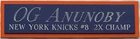 OG ANUNOBY NY KNICKS NAMEPLATE FOR AUTOGRAPHED SIGNED BASKETBALL-PHOTO-FLOOR