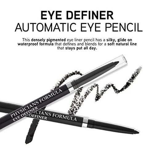 Ultra Black Waterproof Eyeliner Pencil with Sharpener Hypoallergenic Eye Makeup - Image 2 of 4