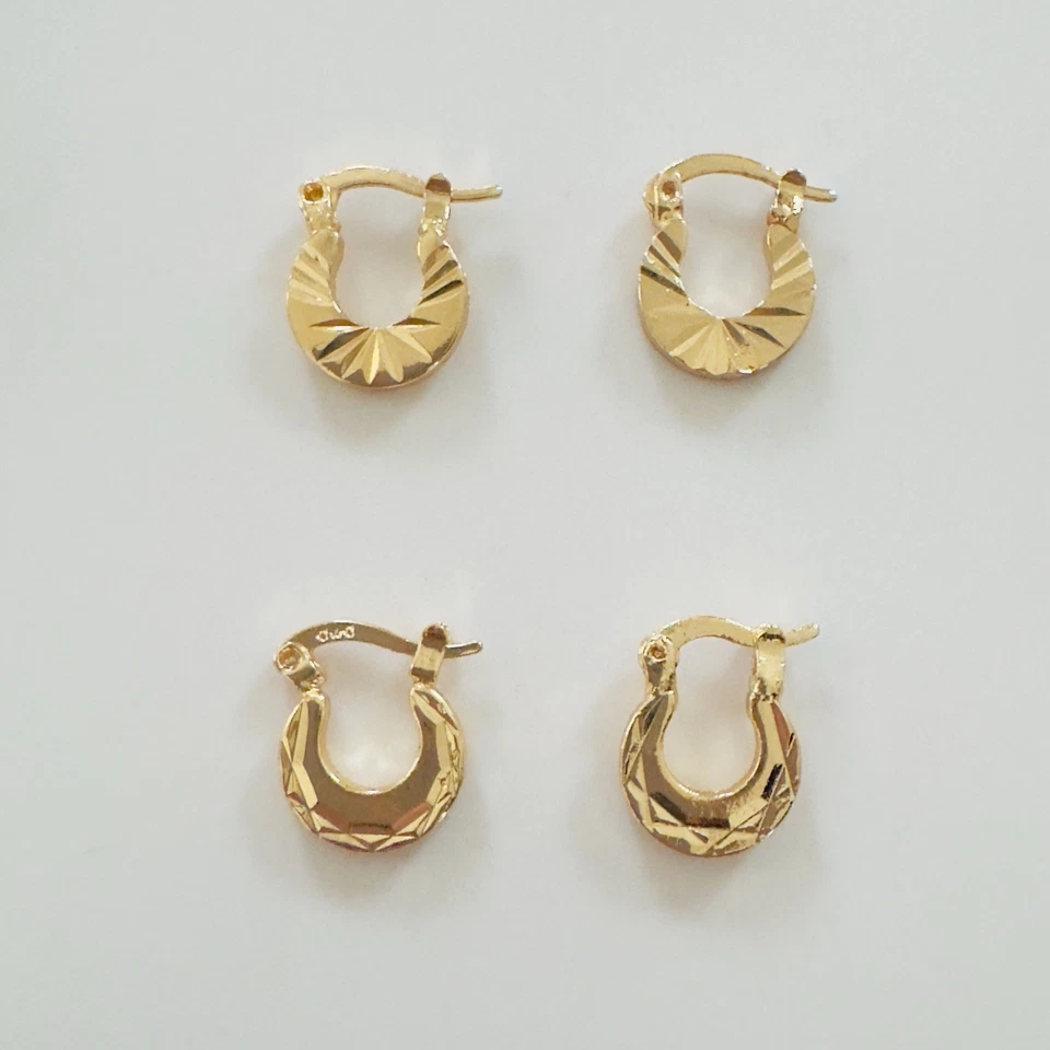 14K gold Plated Little Girl Hoops. New - Image 3 of 4