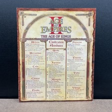 Microsoft Age Of Empires II Age Of Kings Reference Card Booklet PC Vintage