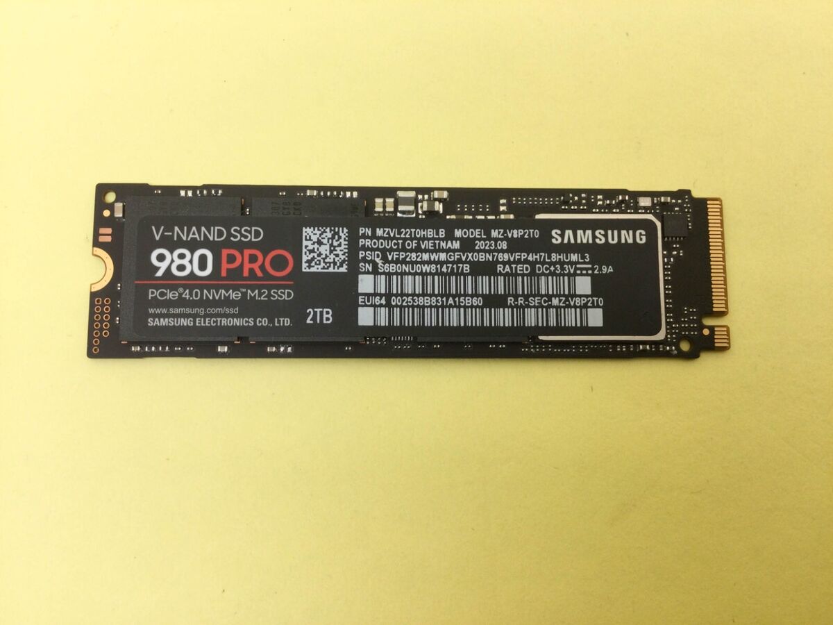 Samsung 980 PRO 2TB PCIE 4.0 x 4 NVMe Gen4 M.2 SSD MZ-V8P2T0 | eBay Samsung 980 PRO 2TB PCIE 4.0 x 4 NVMe Gen4 M.2 SSD MZ-V8P2T0 | eBay