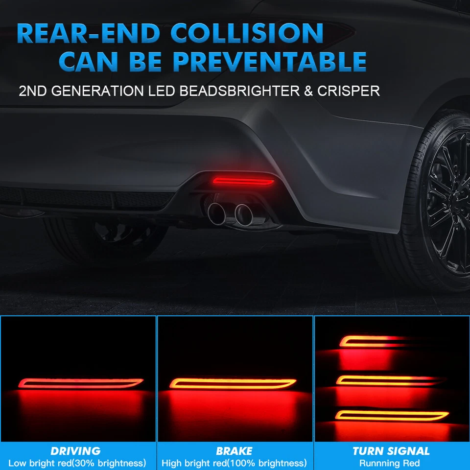 2x LED Brake Stop Rear Bumper Signal Lights For Lexus RC350 GX470 RX300 NX300h - Image 2 of 4