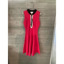 Kate Spade New York Pink Fit and Flare Half Zip Sweater Dress XS Sleeveless Mock