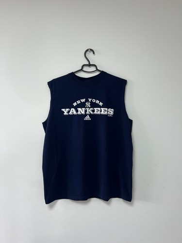 Vintage New York Yankees Sleevles Adidas Baseball Jersey MLB Shirt Mens sz L - Picture 2 of 13