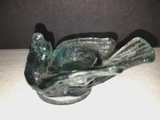 Vintage Navy Blue Degenhart Glass Bird Open Salt Cellar