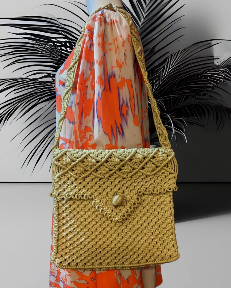 Macrame jute bag sale
