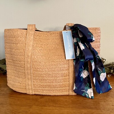 Draper James Straw Bag With Floral Scarf Reviews Draper James