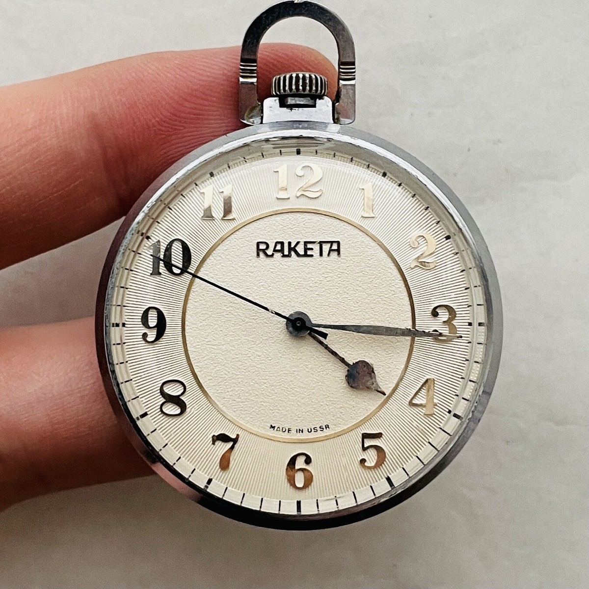 RARE Pocket Watch Raketa Ship Slim SU USSR Soviet Vintage