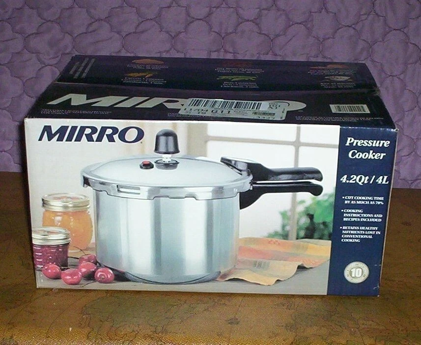Mirro Polished Aluminum Pressure Cooker Cookware, 4.2-Quart, Silver