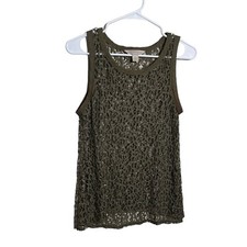 Banana Republic Lace Tank Women's XS Green Heritage Collection Sheer Boho Top